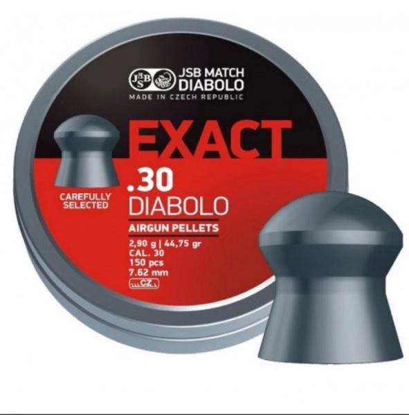 Фото JSB Exact Diabolo 7,62 мм — 2,9 г (150 шт.) в интернет-магазине Nickhunter